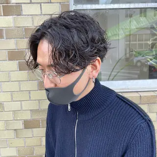 ショート パーマ メンズ 永井 悠大のヘアスタイル