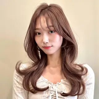 ロング 🌹ハッシュカット、 レイヤー韓国ヘア🌹のヘアスタイル