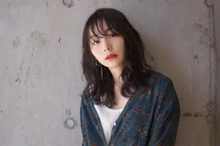 セミロング hoNua. 栄/透明感カラーのヘアスタイル