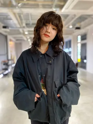 セミロング パーマ steed tokyo所属・KOOKI スティードトーキョーのヘアスタイル