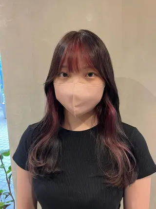 カラー こまつばらみお/レイ ヤー/ダブルカラーのヘアスタイル