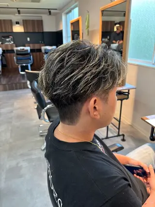 メンズ フェザーパーマ/韓国 /メンズカット/保立のヘアスタイル