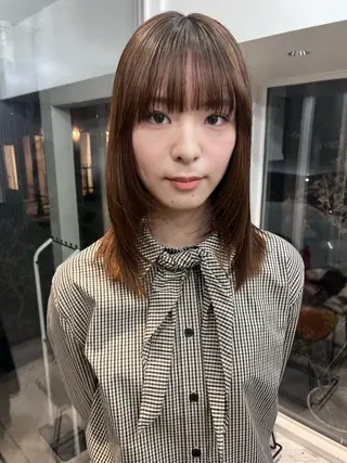 セミロング カラー 赤み消しカラー / ヨシダトモキのヘアスタイル