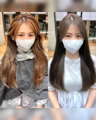 セミロング カラー On所属・顔まわりカット🌟 くびれヘア/寺門遥輝のヘアスタイル