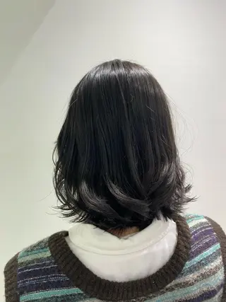 ミディアム カラー パーマ ヘアアレンジ ネイル マツエク・マツパ 韓国風ベージュ🤎 赤みなし🌿横浜🤎のヘアスタイル