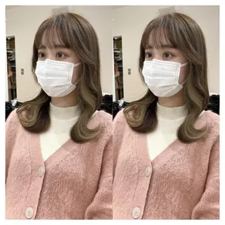 セミロング カラー 村山 茉衣のヘアスタイル