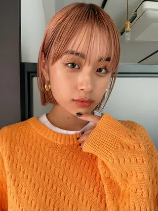 ミディアム カラー パーマ ヘアアレンジ ネイル マツエク・マツパ Miku /ブリーチ/ボブのヘアスタイル