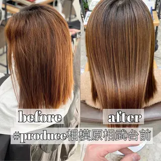 セミロング パーマ 縮毛矯正＆ハイライト 特化　須永🐶のヘアスタイル