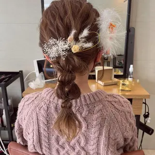 セミロング カラー パーマ あやめ【顔まわり/レ イヤー/柔らかカラ】のヘアスタイル