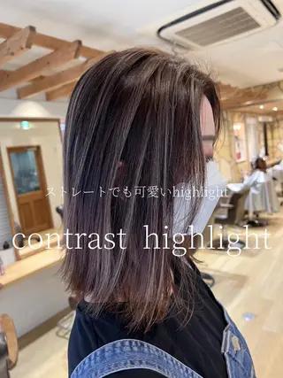 ミディアム 渋谷ハイトーン/ デザインカラー阿部のヘアスタイル