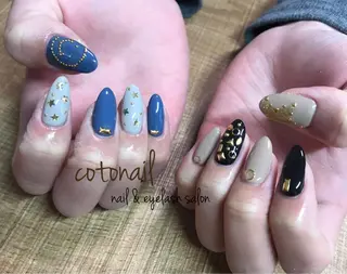 セミロング ネイル ツメトマツゲ .のネイルデザイン