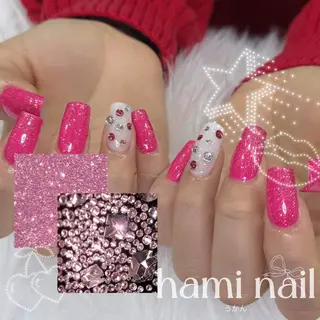 ネイル 🎀うかん 🎀チップ長さ出しのネイルデザイン