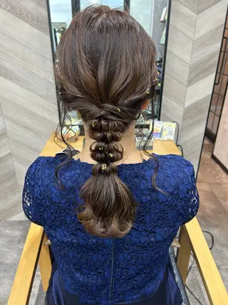 セミロング ヘアアレンジ SHANTi 飯塚 ヘアセット/髪質改善のヘアスタイル