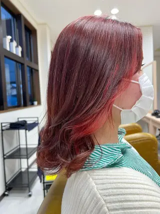 ミディアム カラー 松本 菜那のヘアスタイル