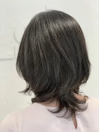 ミディアム パーマ 飯田 真澄のヘアスタイル