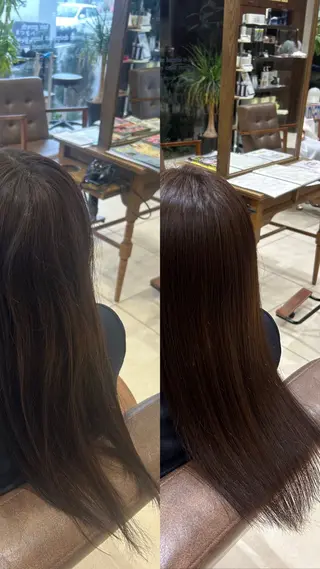 セミロング Sae/透明感カラー /クロスパーマのヘアスタイル