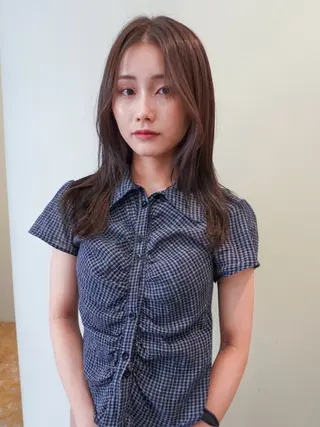 セミロング カラー yew所属・名古屋カラーモデル/ 暖色カラー/リカのヘアスタイル