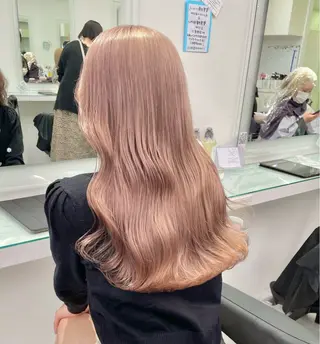 ロング カラー ヘアアレンジ ハイトーン艶カラー 🤍ゆうひのヘアスタイル