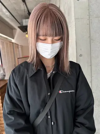 ミディアム ♥️ボブ/ブリーチ なしカラー/mahoのヘアスタイル