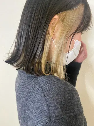 ミディアム カラー ツキノキ ミナのヘアスタイル