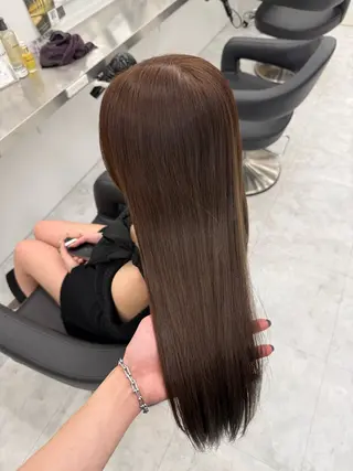 ロング カラー 中韓レイヤー/ ブラウン🤎はやとのヘアスタイル