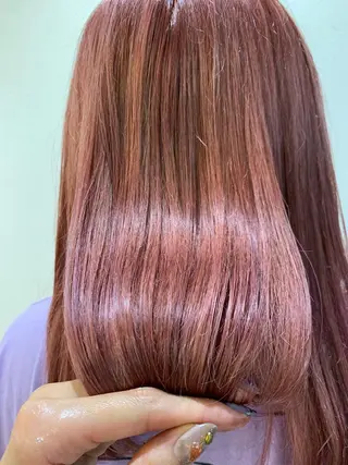 セミロング カラー 店長ハイトーンカラー 柞山史奈のヘアスタイル