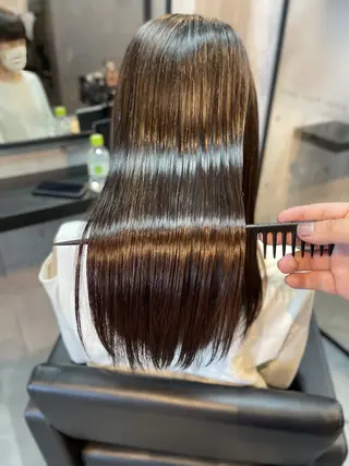 セミロング カラー 髪質改善縮毛矯正 💍谷口克也のヘアスタイル