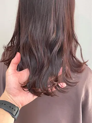 セミロング 明石遼/ベージュ / ピンクのヘアスタイル