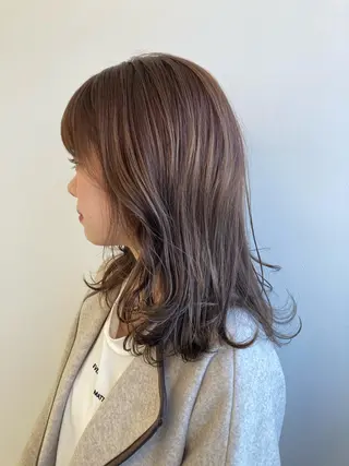 セミロング カラー nono/パーマ /顔まわりカット🐈のヘアスタイル