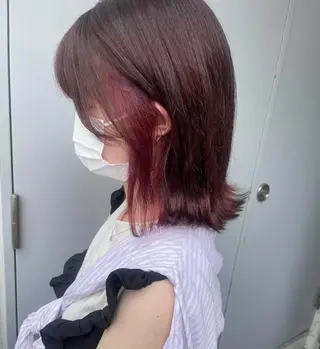 ミディアム カラー 関口 桃花🌷 暖色カラーのヘアスタイル
