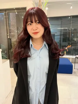 ロング カラー Sraw代官山所属・HARUKA/暖色 /ハイトーンカラーのヘアスタイル