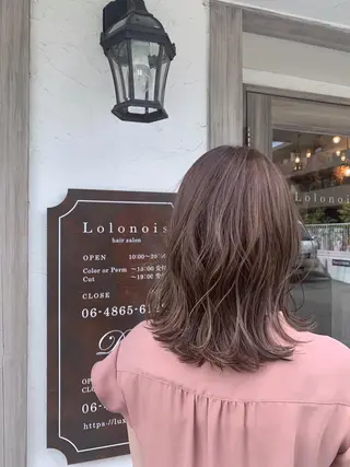 ミディアム カラー パーマ ヘアアレンジ 韓国♡ワンホン系 ♡YURIのヘアスタイル