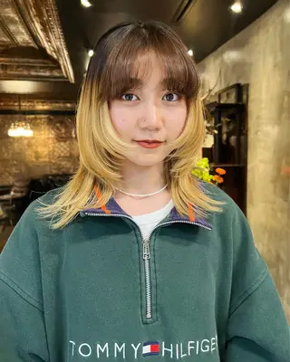 ミディアム カラー haco＋所属・圧倒的デザイン力 店長🎨RENAのヘアスタイル