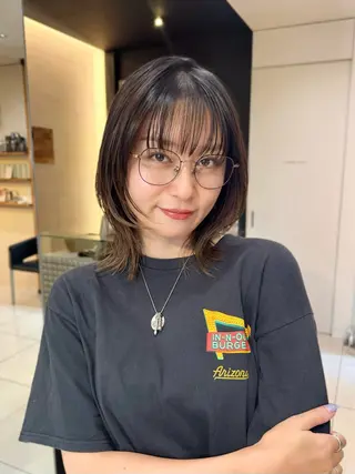 ミディアム レイヤーカット/艶髪 /髪質改善/のマツエク・マツパデザイン