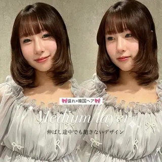 ミディアム AI TOKYO　S所属・mizuki 【韓国レイヤー】のヘアスタイル