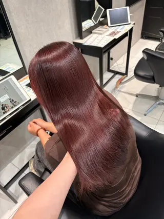 セミロング 🎀ིྀ暖色カラー/ 髪質改善/みどりのヘアスタイル
