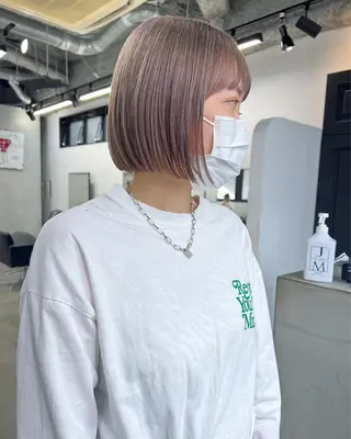 ショート カラー 韓国/ハイトーン/ ボブ🎀MIKU🎀のヘアスタイル