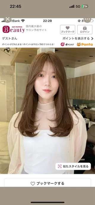 ロング ショート/レイヤー/ 山見陽のヘアスタイル