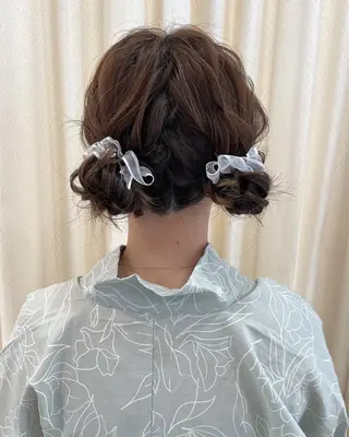ミディアム ヘアアレンジ サソウ ユリエ🥥のヘアスタイル