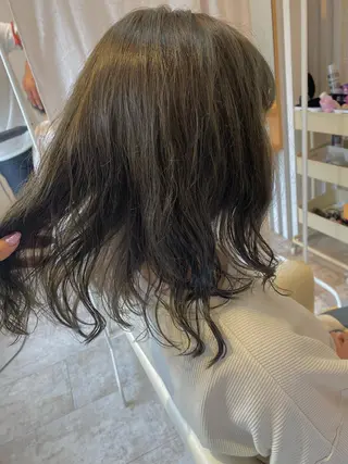 セミロング カラー パーマ ヘアアレンジ Design Color🐰アユミのヘアスタイル