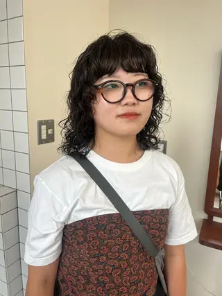 ミディアム パーマ ボブパーマ/パーマ ウルフパーマのヘアスタイル