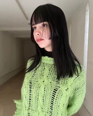 カラー パーマ ミディアム CEINE＋ officialのヘアスタイル