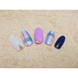 ネイル 痛ネイル/ワンホン/ フィルイン/長さだしのネイルデザイン