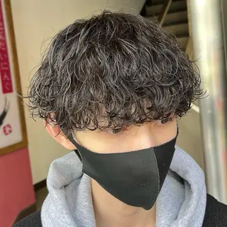 ミディアム パーマ メンズ 立川/メンズパーマ 厚進太郎のヘアスタイル
