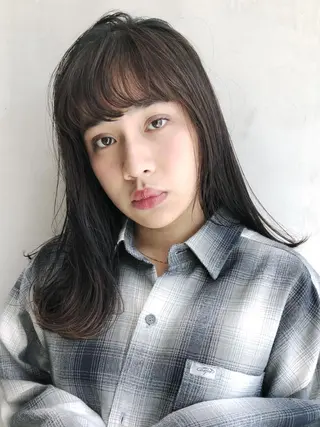 セミロング カラー パーマ ヘアアレンジ ITbyALBUM 中野店のヘアスタイル