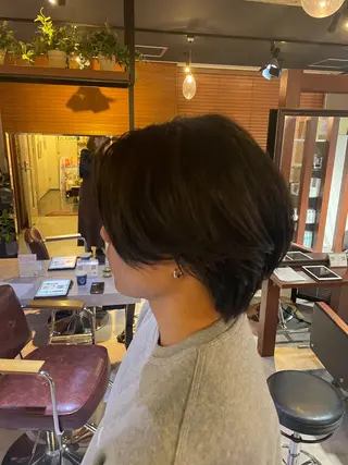 ショート パーマ メンズ eim hair rink  長津田店所属・🫧透明感カラー 🫧しほのヘアスタイル