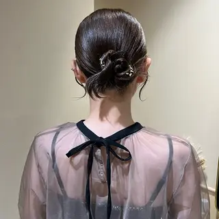 セミロング ヘアアレンジ 🫧tomoka 透明感カラー🫧のヘアスタイル