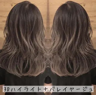 セミロング カラー テトネ タカシのヘアスタイル