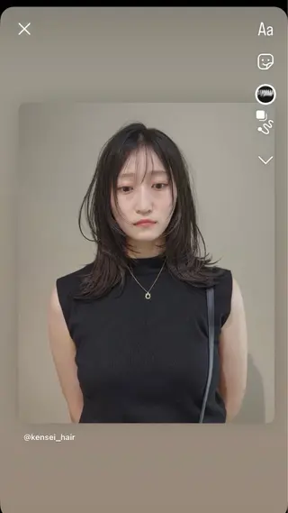 セミロング カラー opus 店長大和 レイヤー/赤み消しのヘアスタイル