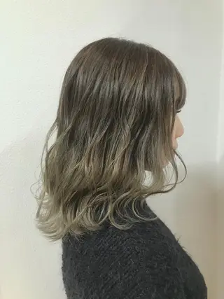 セミロング カラー ヘアアレンジ GiseL天神カラー 髪質改善/ブリーチのヘアスタイル